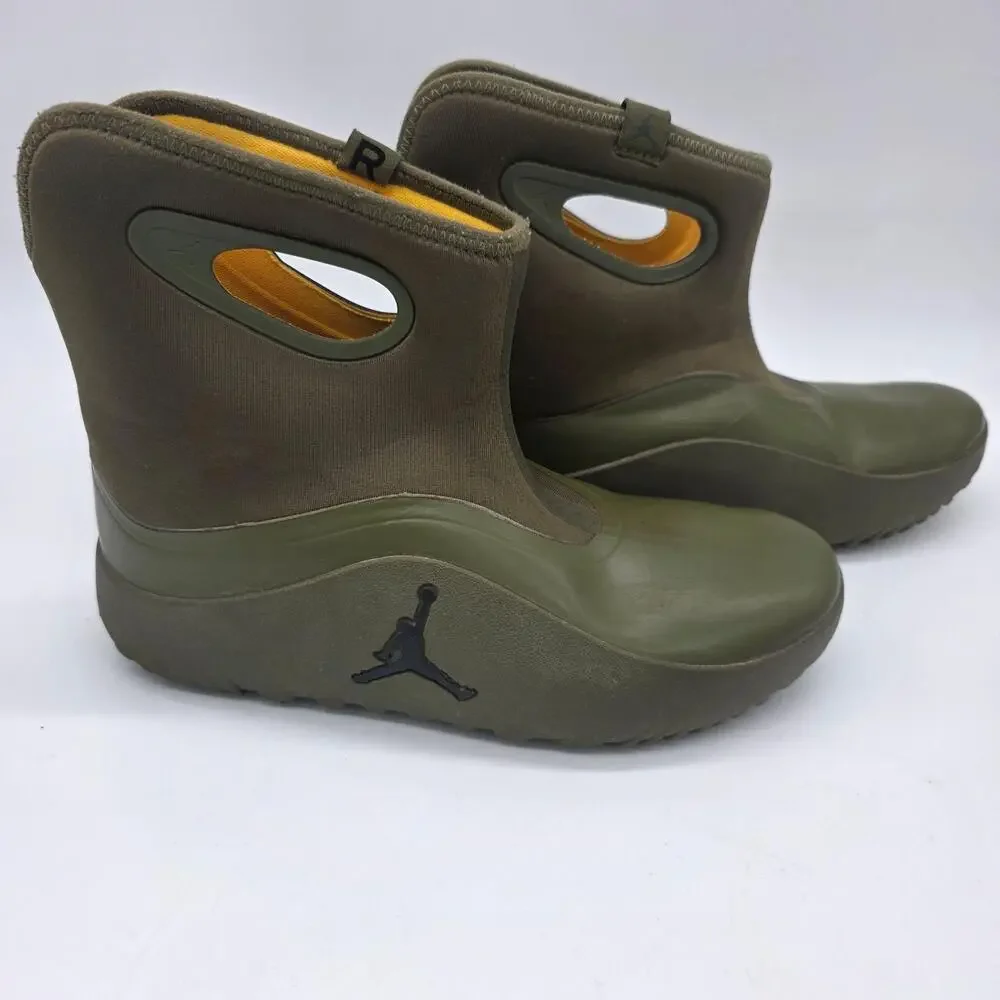 Jordan Rain Boots Kids 3Y Green Waterproof Pull On Mid Calf FB9918-200
